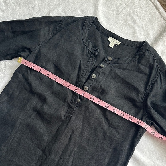 Garnet Hill Womens Breathable Linen Midi Roll Tab Long Sleeve Shirt Dress 00 - Picture 5 of 8